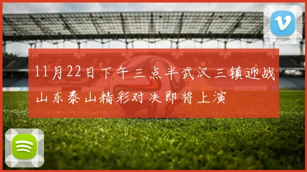 11月22日下午三点半武汉三镇迎战山东泰山精彩对决即将上演